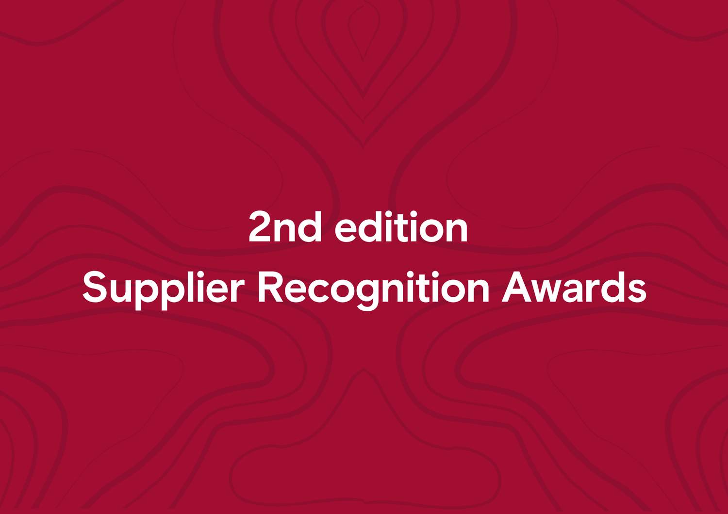2nd edition Supplier Recognition Awards key visual
