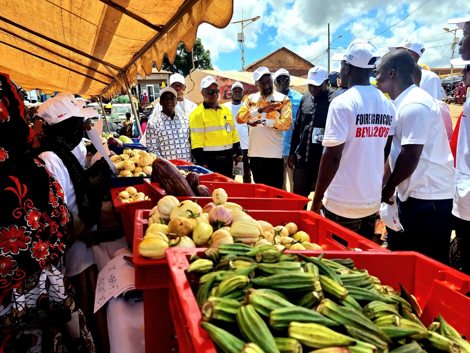 Produits locaux exposés à la Foire agricole de Beyla